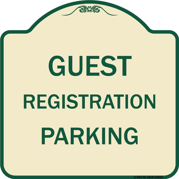 Signmission Guest Registration Parking Heavy-Gauge Aluminum Architectural Sign, 18" x 18", TG-1818-23923 A-DES-TG-1818-23923 - main